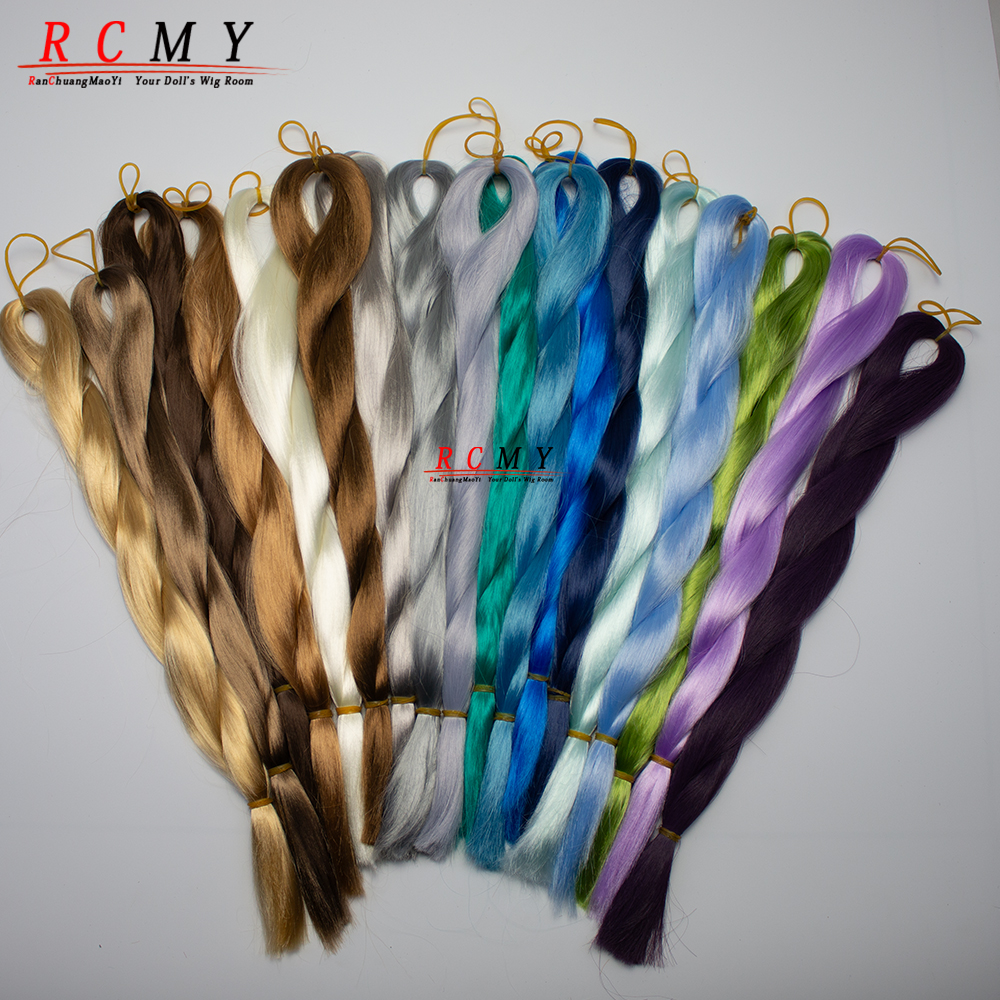 AliExpress RCMY BJD/SD Doll Hair Rooting Doll Wigs Milk Silk Wigs Hair Transplant Hand-crocheted Light Blue Gold Black Doll Hair Accessor, view 2
