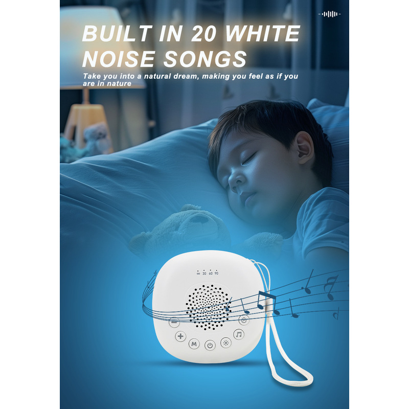 AliExpress Rechargeable White Noise Sound Machine with 20 Soothing Sounds, Sleep Aid Device with Night Light for Baby Kids Adults, Newbo, view 4