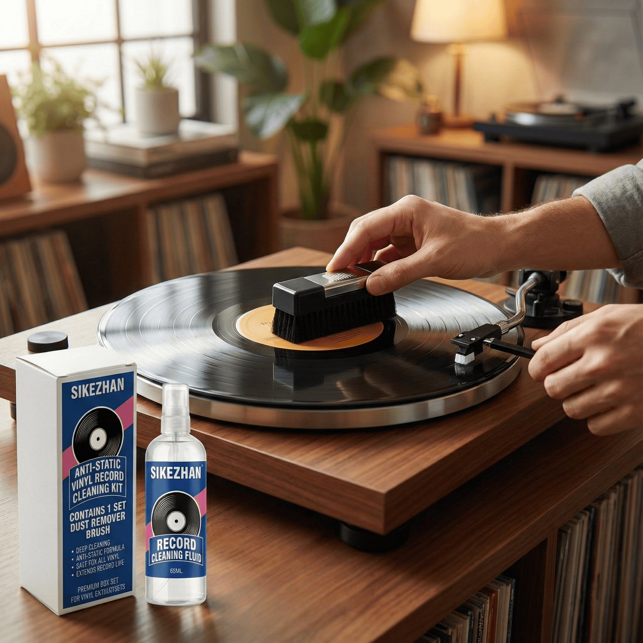 AliExpress Record Cleaner Kit with 65ml Spray, Anti-Static Velvet Brush & Stylus Cleaning Tools for Safe Vinyl Turntable Use, view 3