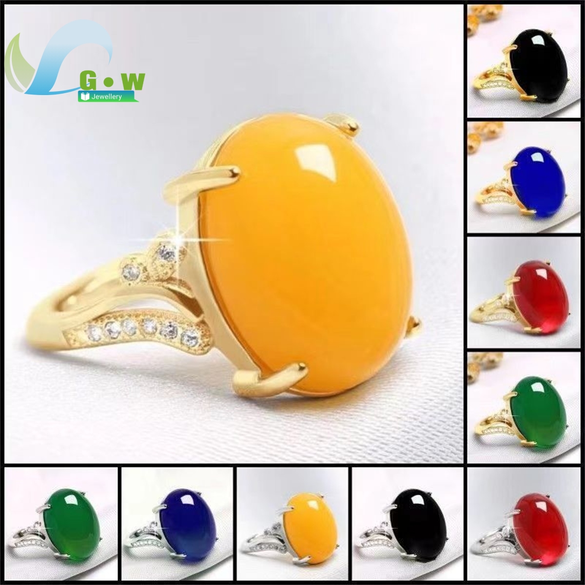 AliExpress Adjustable Red Agate Sterling Silver Open Ring