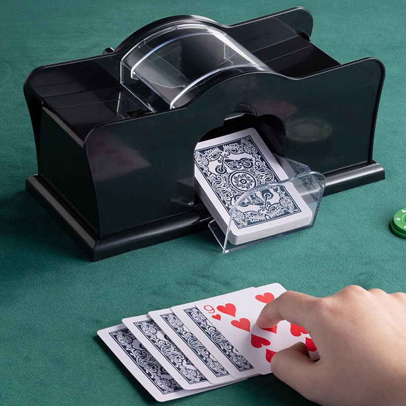 AliExpress Red/Black Manual Card Shuffler 2 Deck with Hand Crank, Card Shuffler for Blackjack, UNO, Poker, Playing Card Dealer Machine, view 3