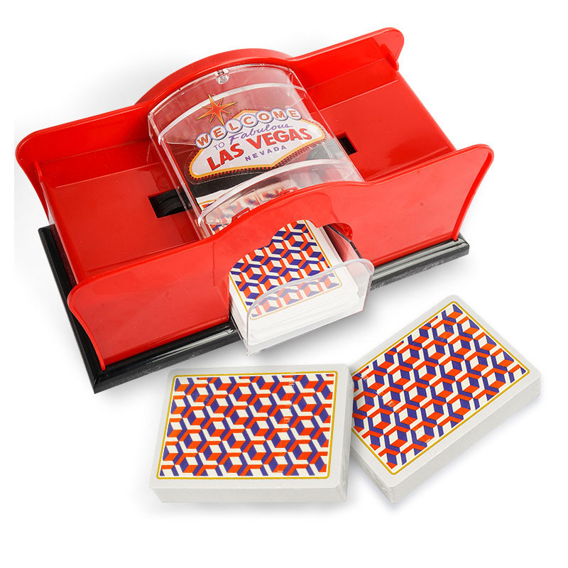AliExpress Red/Black Manual Card Shuffler 2 Deck with Hand Crank, Card Shuffler for Blackjack, UNO, Poker, Playing Card Dealer Machine, view 6