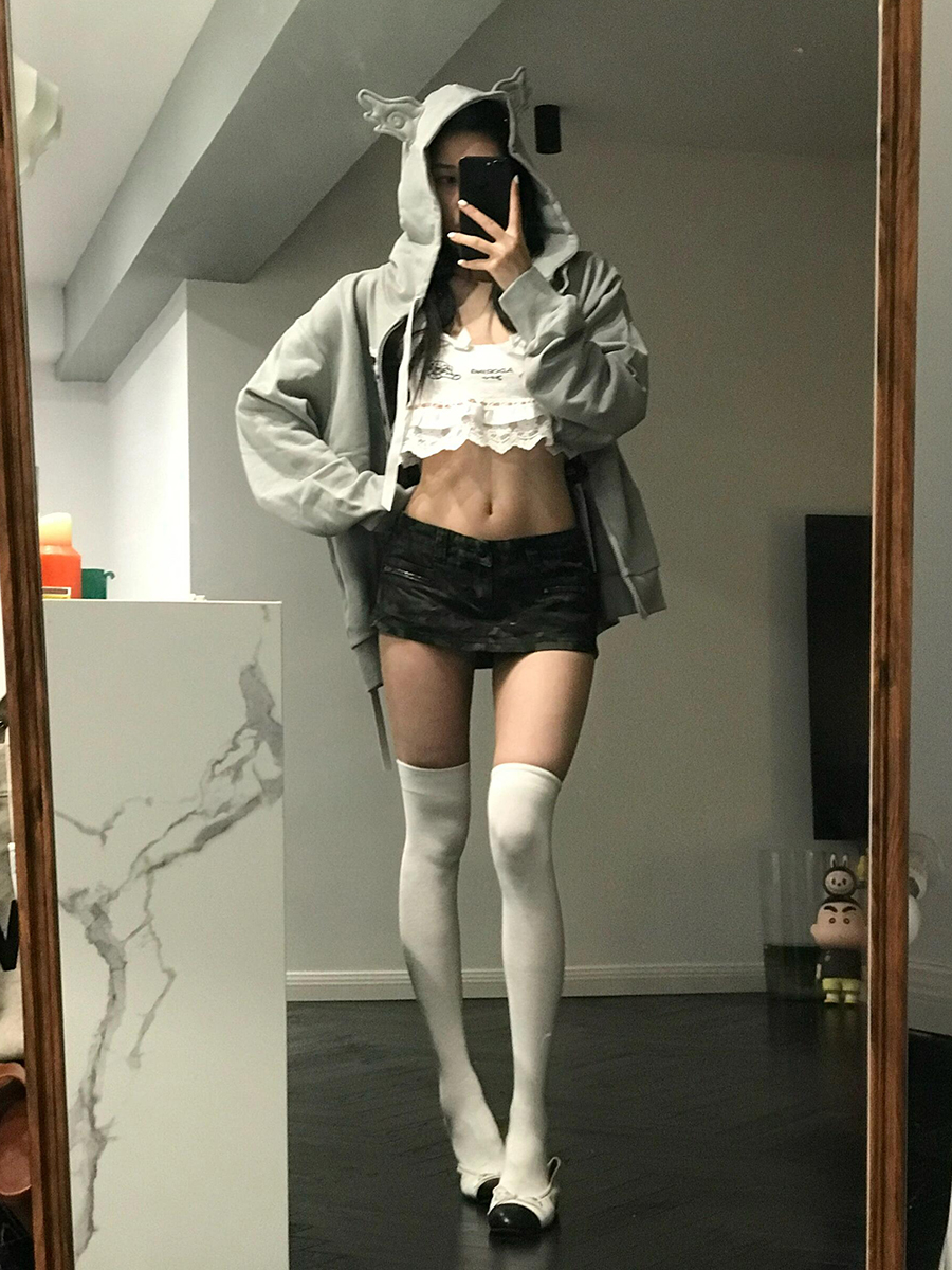 AliExpress ReddaChic Y2k Women's Camouflage Jean Skorts Zipper Decor Low Waist A-line Denim Skirt Shorts Vintage Sexy Summer Streetwear, view 5