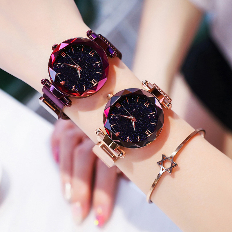 AliExpress Women's Starry Sky Magnetic Mesh Band Watch, view 2