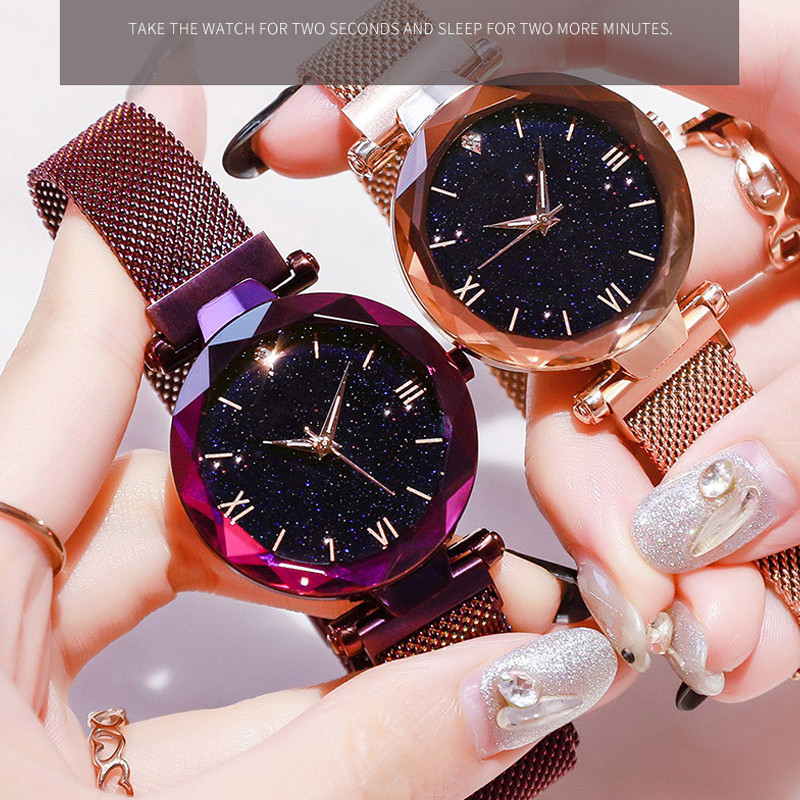 AliExpress Women's Starry Sky Magnetic Mesh Band Watch, view 3
