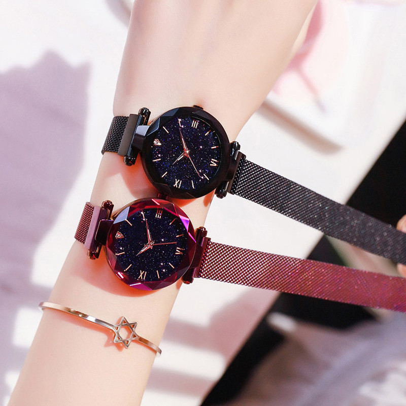 AliExpress Women's Starry Sky Magnetic Mesh Band Watch, view 4