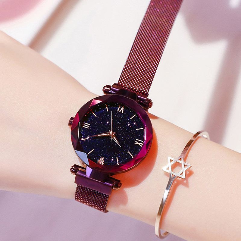 AliExpress Women's Starry Sky Magnetic Mesh Band Watch, view 5