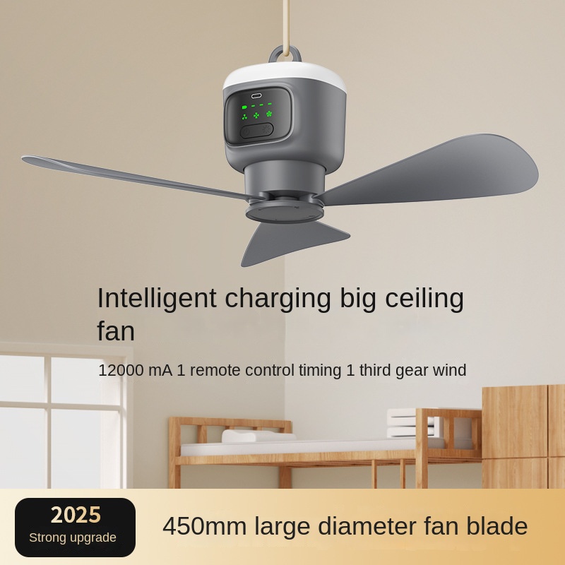 AliExpress Remote Control Large Size Ceiling Fan USB Wireless Cooling Fan 12000\8000mAh Portable LED Night Light Camping Fan Ceiling Fan, view 4