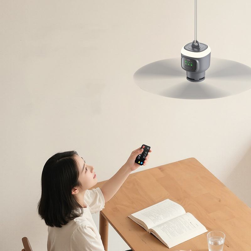 AliExpress Remote Control Large Size Ceiling Fan USB Wireless Cooling Fan 12000\8000mAh Portable LED Night Light Camping Fan Ceiling Fan, view 6