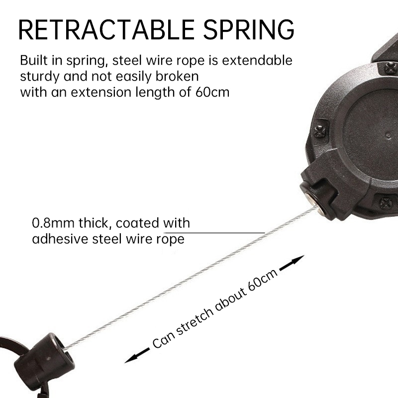 AliExpress Retractable Steel Wire Pull Reel Key Chain, view 4