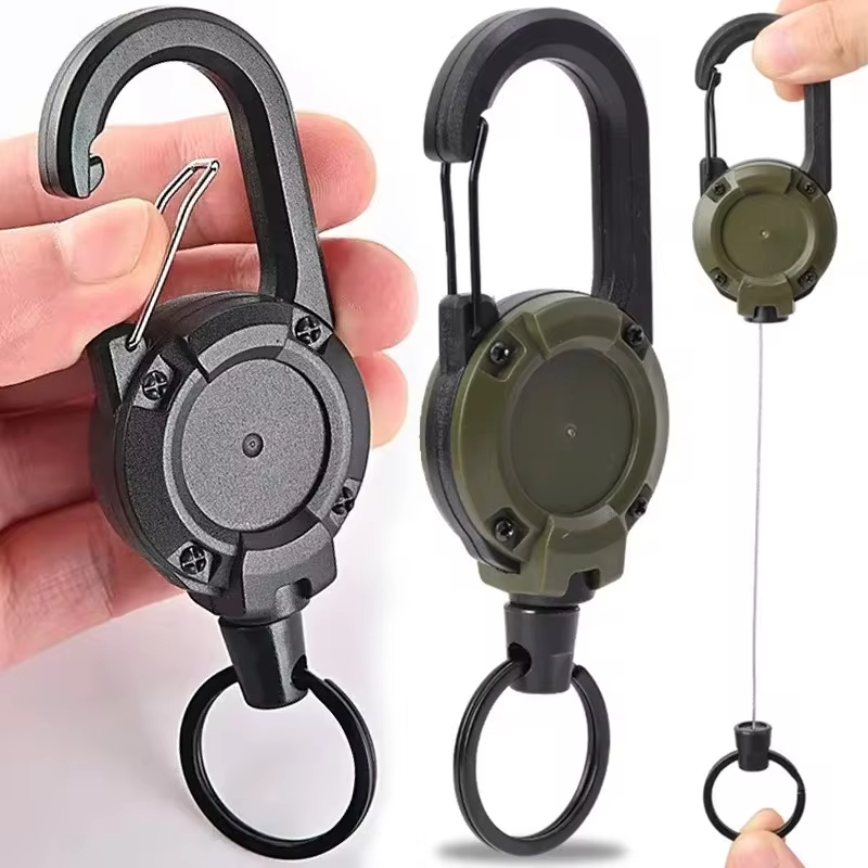 AliExpress Retractable Steel Wire Key Reel with Carabiner, view 3