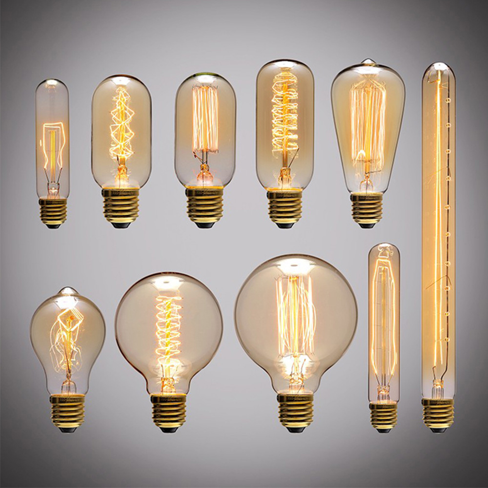 AliExpress Retro Edison Light Bulb E27 40W 220V A60 ST64 G80 G95 T45 Incandescent Bulb Ampoule Vintage Edison Lamp Filament For Home Decor