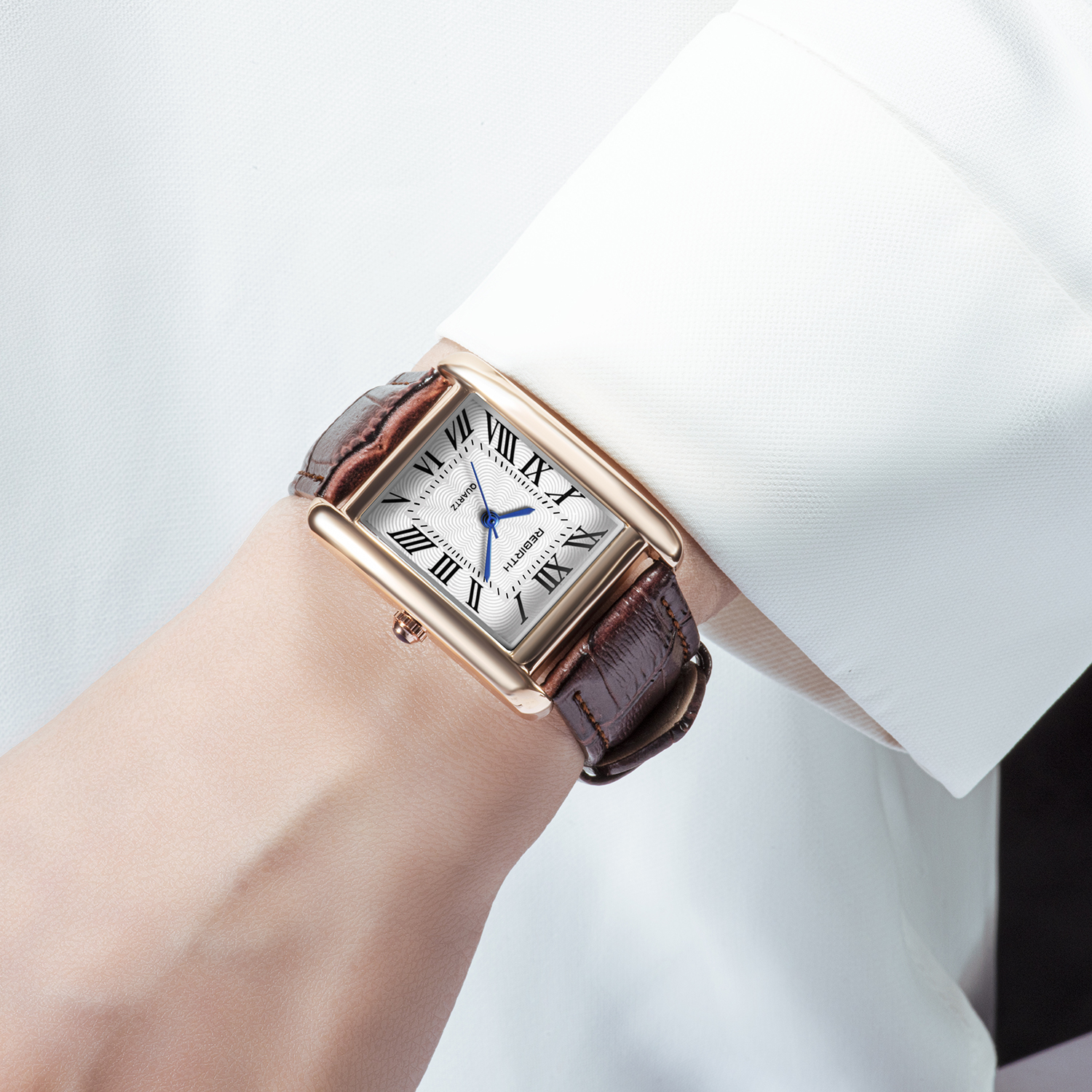 AliExpress Retro Small Square Roman Numeral Quartz Watch, view 4