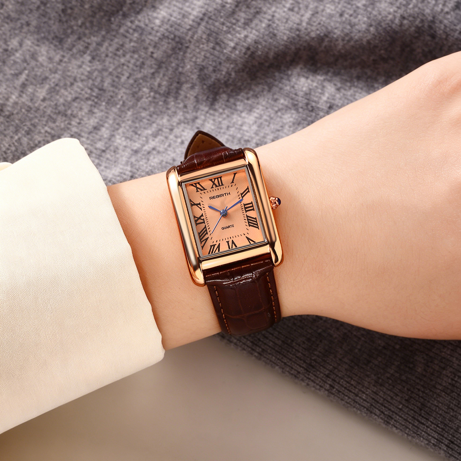 AliExpress Retro Small Square Roman Numeral Quartz Watch, view 6