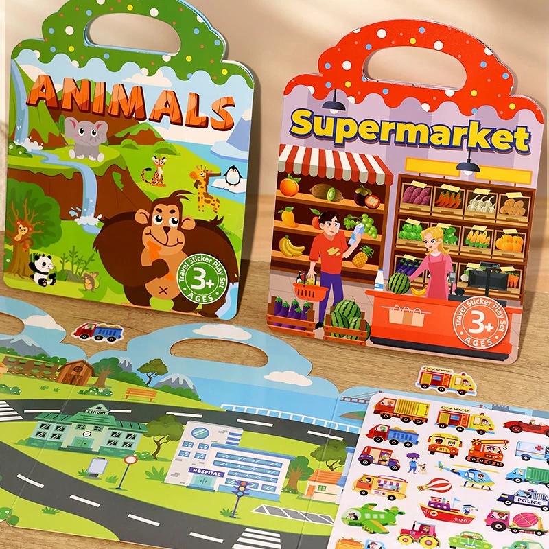 AliExpress Reusable Jelly Sticker Quiet Book, DIY Scene Puzzle Stickers, Repeat Paste Educational Toy For Kids