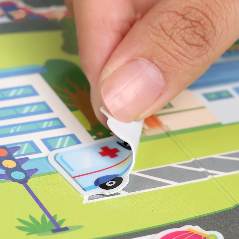 AliExpress Reusable Jelly Sticker Quiet Book, DIY Scene Puzzle Stickers, Repeat Paste Educational Toy For Kids, view 2