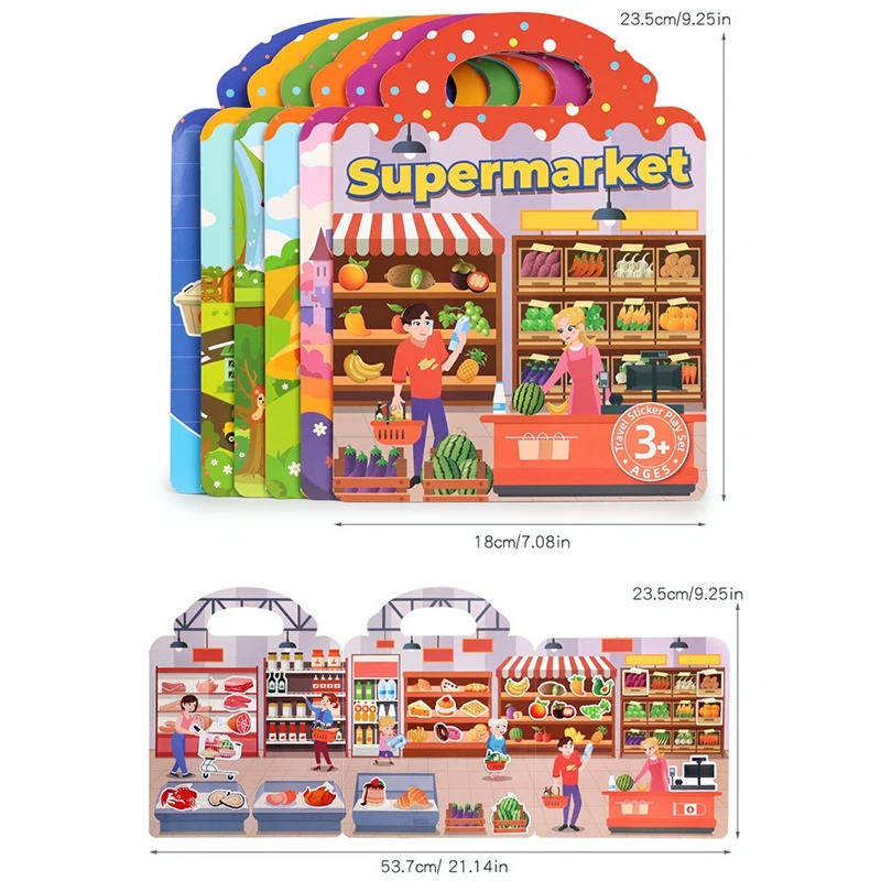 AliExpress Reusable Jelly Sticker Quiet Book, DIY Scene Puzzle Stickers, Repeat Paste Educational Toy For Kids, view 4