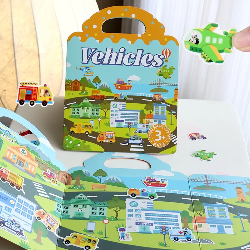 AliExpress Reusable Jelly Sticker Quiet Book, DIY Scene Puzzle Stickers, Repeat Paste Educational Toy For Kids, view 6