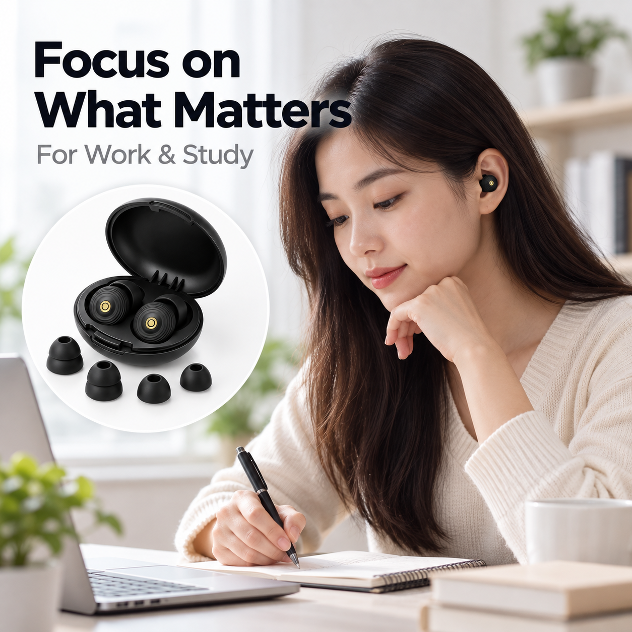 AliExpress Reusable Silicone Ear Plugs, Soft Noise Reduction Earplugs for Sleeping Work Study Travel Noise Protection