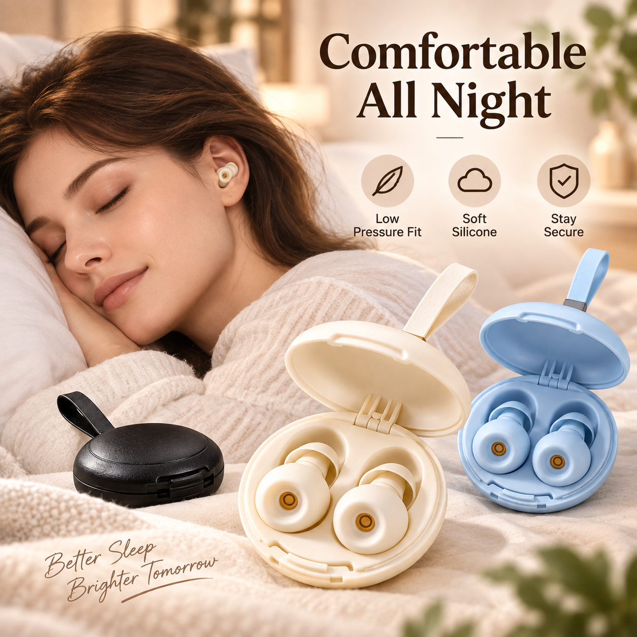 AliExpress Reusable Silicone Ear Plugs, Soft Noise Reduction Earplugs for Sleeping Work Study Travel Noise Protection, view 6
