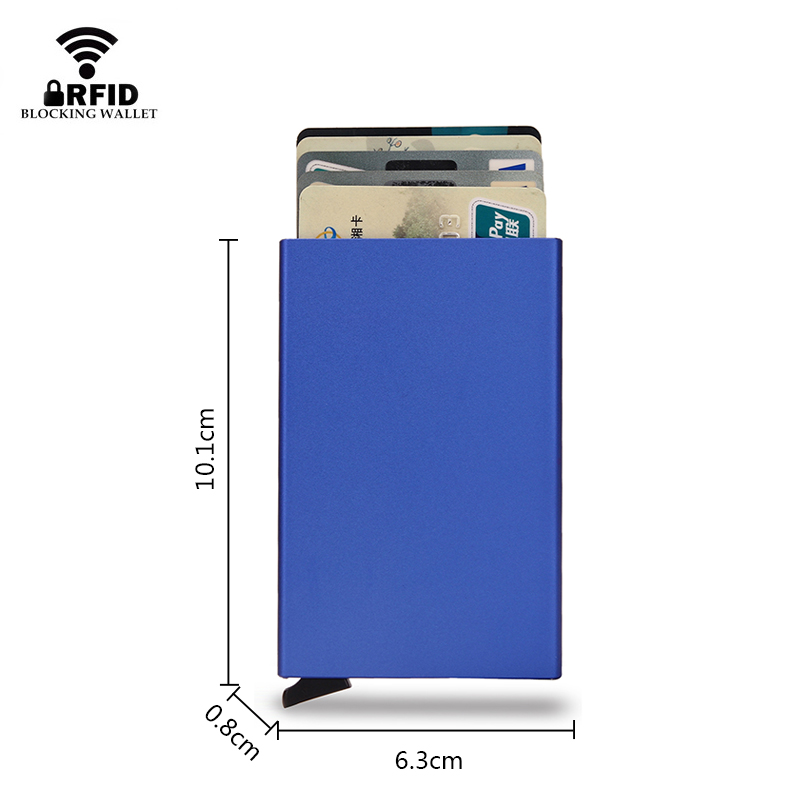 AliExpress Rfid Smart Wallet Card Holder Metal Thin Slim Men Women Wallets Pop Up Minimalist Wallet Small Black Purse Vallet Walets for Men, view 5