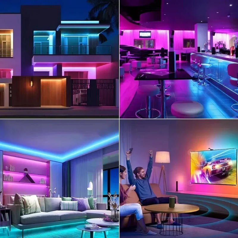 AliExpress RGB LED Strip Light Intelligent Bluetooth Remote Control Remote Flexible Diode Light Strip for Room Home Decoration TV Backlight