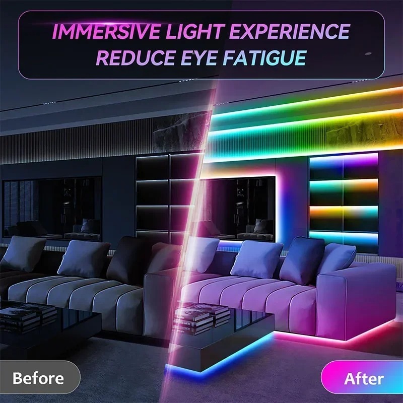 AliExpress RGB LED Strip Light Intelligent Bluetooth Remote Control Remote Flexible Diode Light Strip for Room Home Decoration TV Backlight, view 5