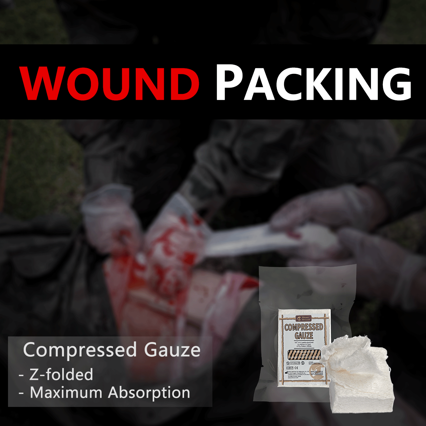 AliExpress Rhino Rescue Compressed Gauze Wound Dressing, view 6