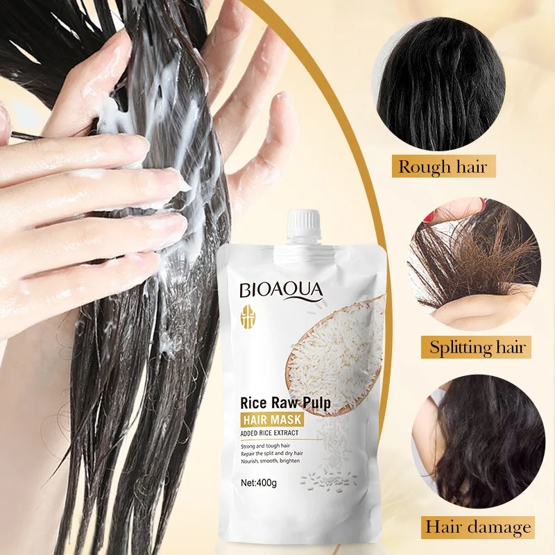 AliExpress Rice Magic Keratin Hair Mask 5 Seconds Repair Damaged Frizzy Hair Soft Smooth Shine Moisturizing Nourishing Hair Root Care, view 4