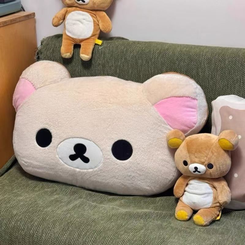 AliExpress Rilakkuma Bear Plush Pillow Dual Sided Large Soft Bedside Cushion Nap Pillow Dormitory Stuffed Doll Gift For Girlfriend