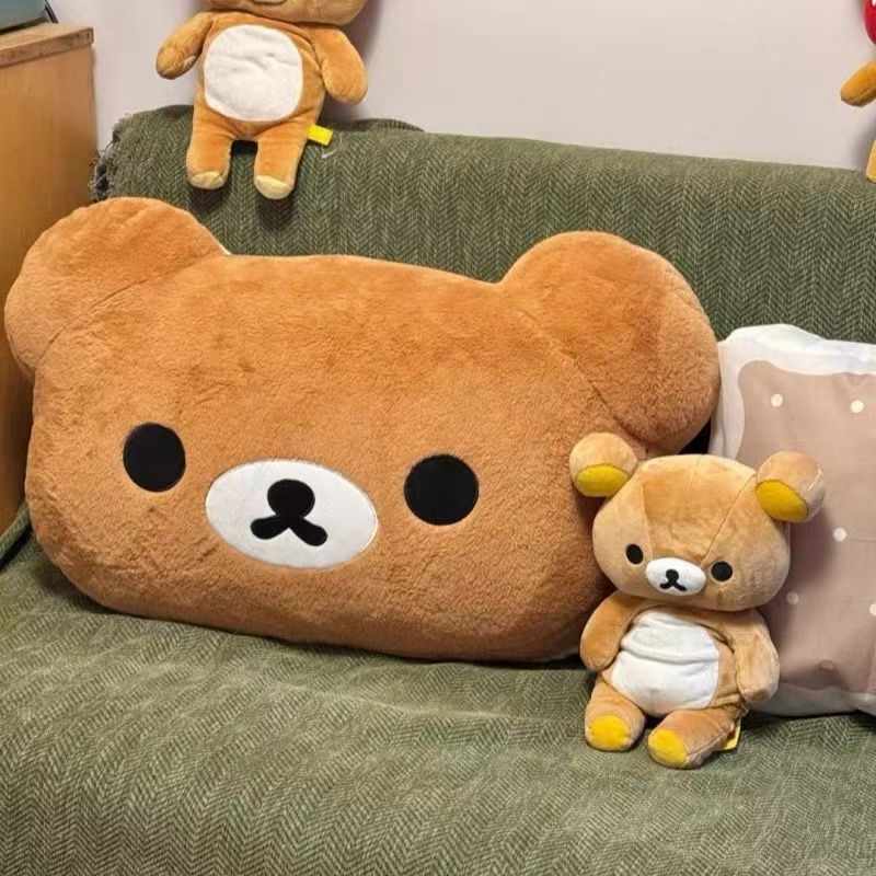 AliExpress Rilakkuma Bear Plush Pillow Dual Sided Large Soft Bedside Cushion Nap Pillow Dormitory Stuffed Doll Gift For Girlfriend, view 3