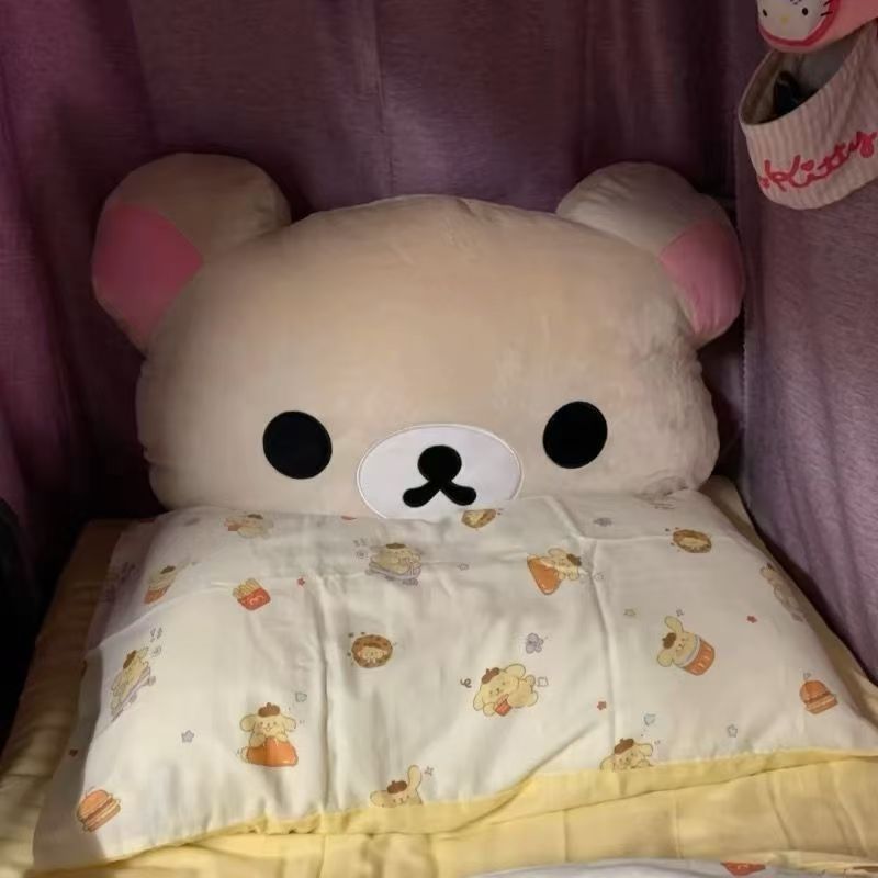 AliExpress Rilakkuma Bear Plush Pillow Dual Sided Large Soft Bedside Cushion Nap Pillow Dormitory Stuffed Doll Gift For Girlfriend, view 2