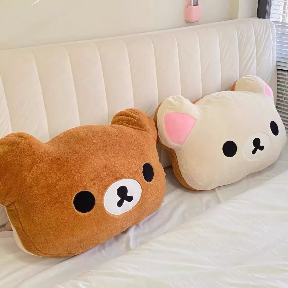 AliExpress Rilakkuma Bear Plush Pillow Dual Sided Large Soft Bedside Cushion Nap Pillow Dormitory Stuffed Doll Gift For Girlfriend, view 4