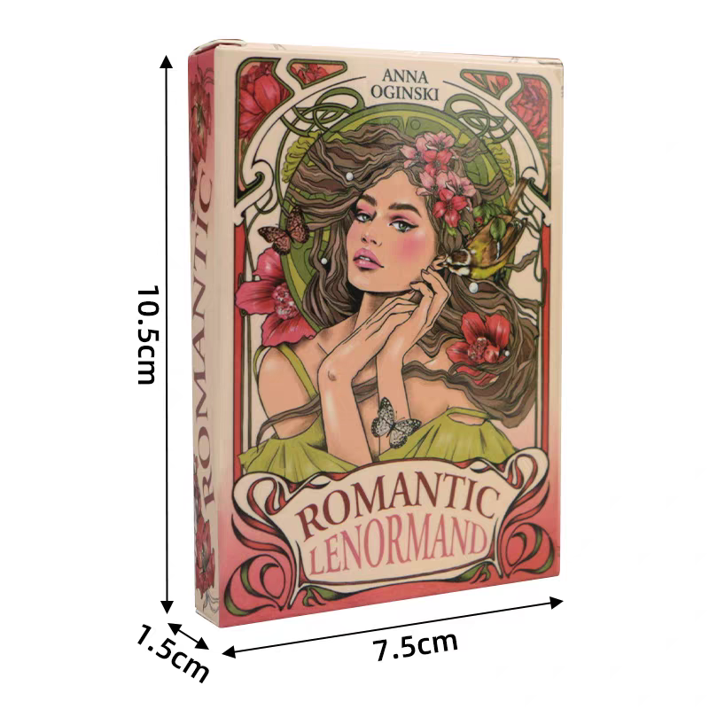 AliExpress Romantic Lenormand Oracle Cards 10.2*7.2cm English Vision Art Nouveau Floral Motifs 37 Pcs Deck 4*2.8inch For Party, Board Games, view 6