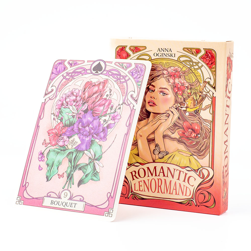 AliExpress Romantic Lenormand Oracle Cards 37 Pcs Deck 10.2x7.2cm English Vision Art Nouveau Floral Motifs for Party Board Playing Games