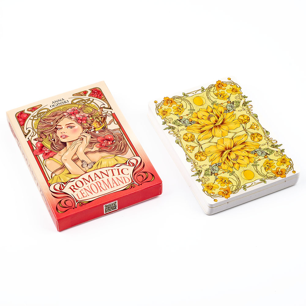 AliExpress Romantic Lenormand Oracle Cards 37 Pcs Deck 10.2x7.2cm English Vision Art Nouveau Floral Motifs for Party Board Playing Games, view 3