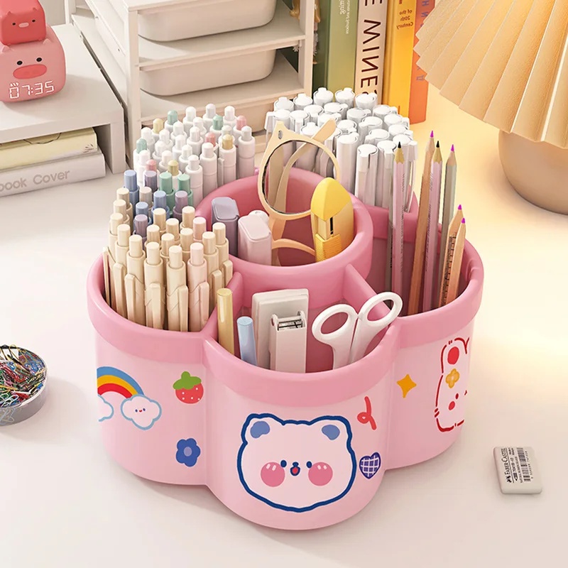 AliExpress Large Rotating Desk Organizer for Pens and Makeup, view 3