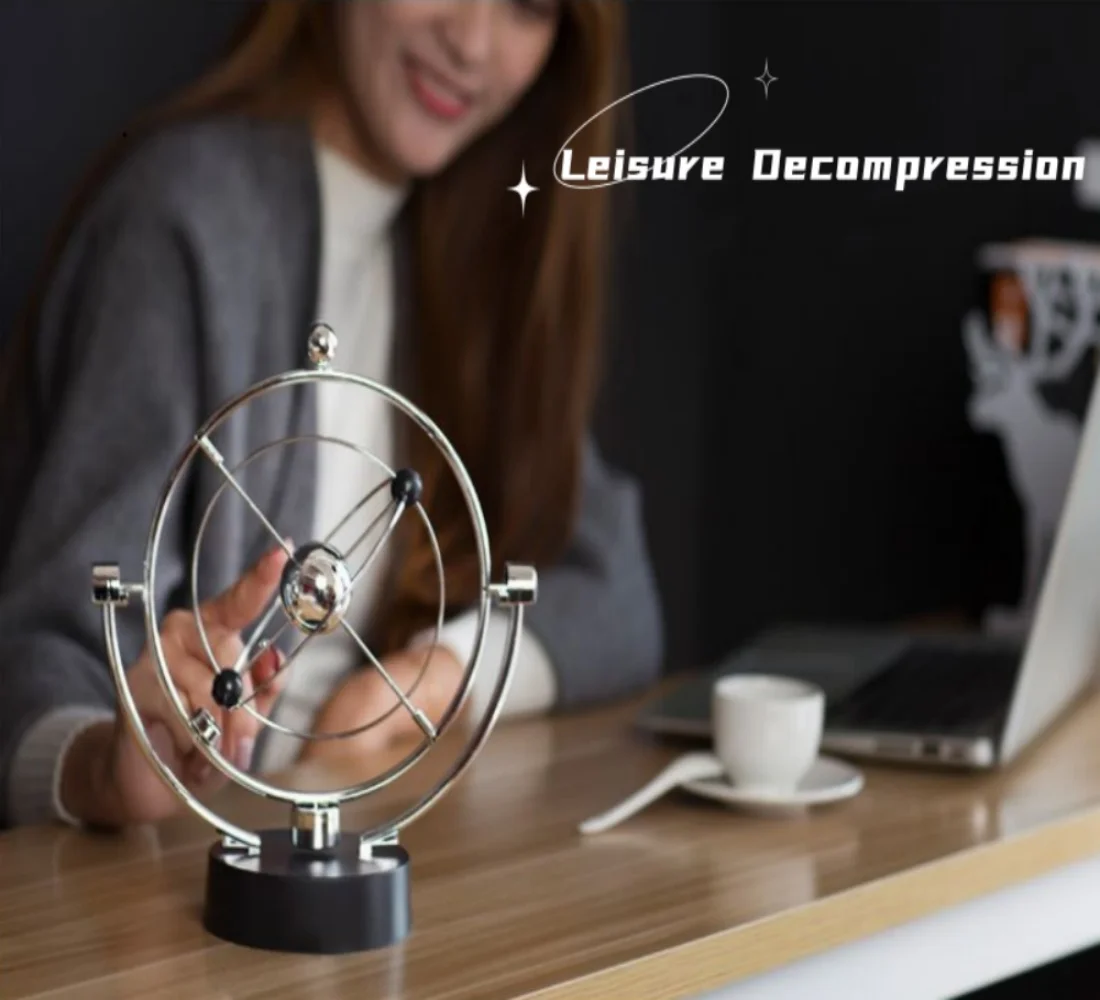 AliExpress Rotation Perpetual Motion Newton Pendulum Balance Ball 24.5cm 9.65in 11cm 4.33in Physics Tumbler Home Desk Decorations Toy Gift, view 2