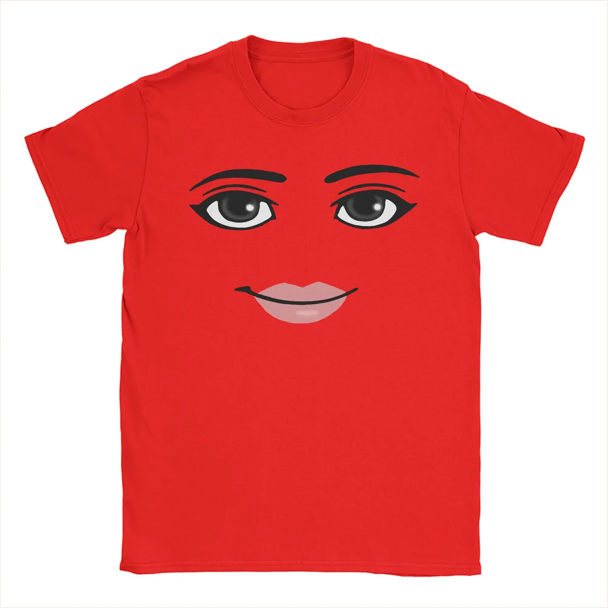 AliExpress Round Neck Short Sleeve Clothing Summer Novelty Harajuku Streetwear Robot Robloxs Woman Face Game Tshirt Aesthetic Clothes, view 4