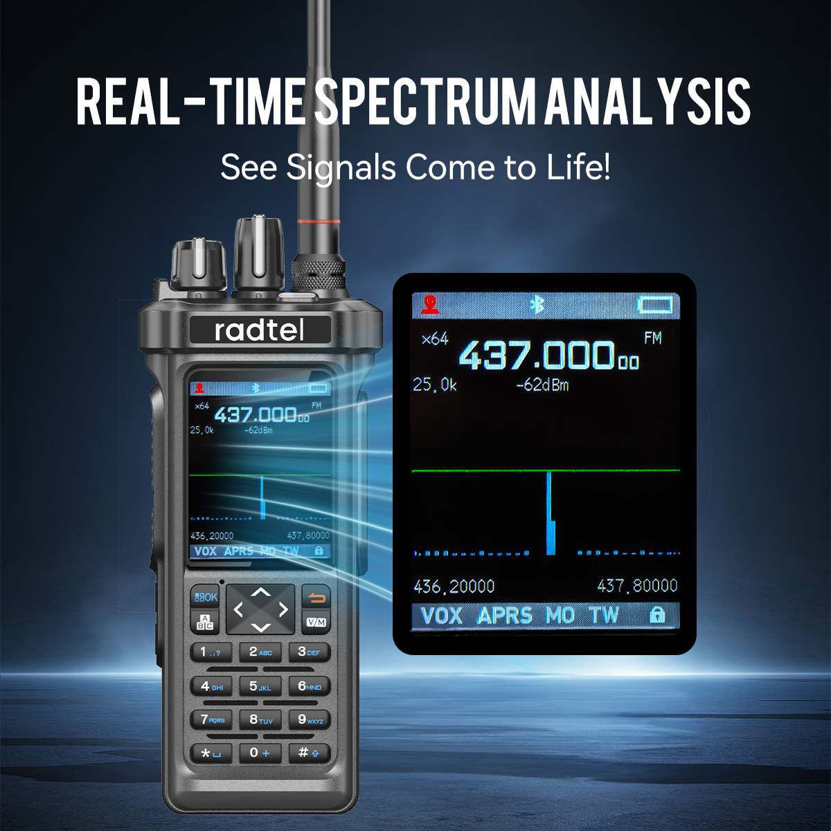 AliExpress RT-950 PRO Walkie Talkie AM/FM/CB/LSB/USB/CW Receiver with GPS APRS 10W Bluetooth Phone Programming Ham Radio RT-950PRO, view 5