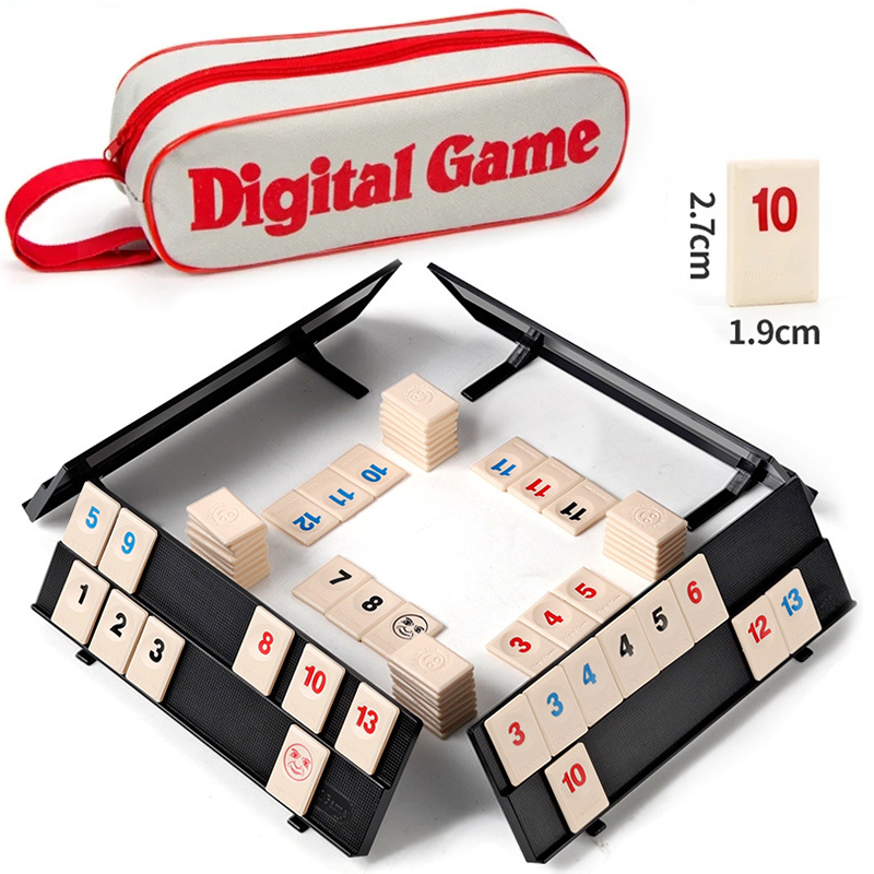 AliExpress Rummy Cube Game with 4 Racks, 106 Rummy Cube Game Set with Portable Case, Rummy Tiles Travel Set for Family Classic Board Games