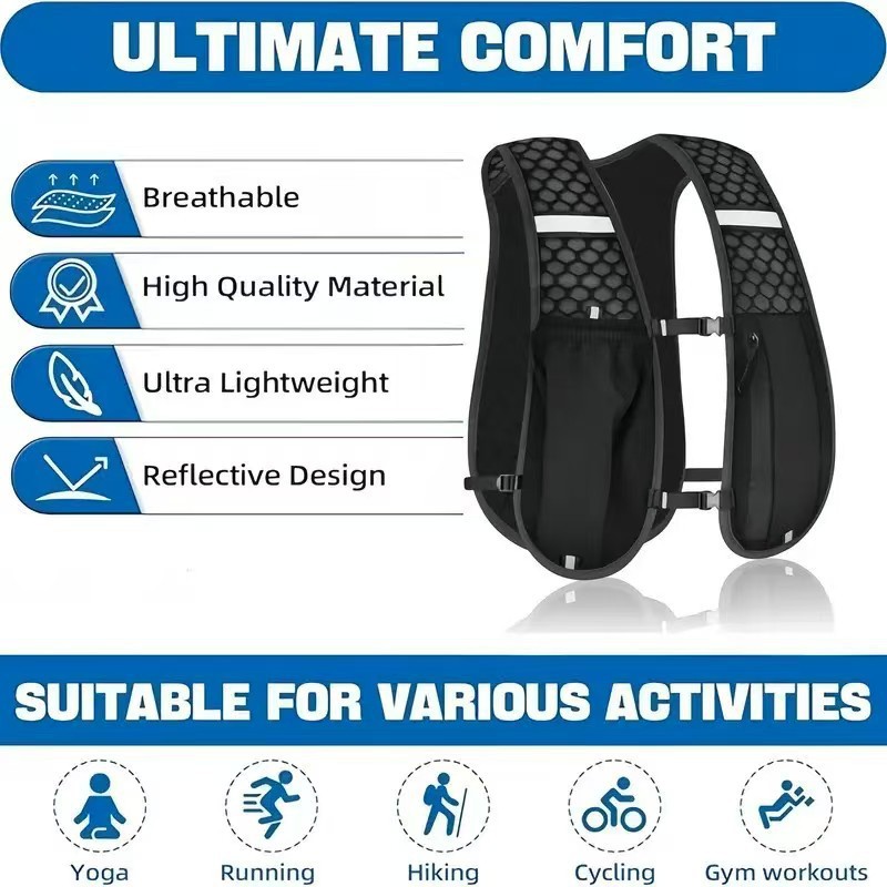 AliExpress Running Hydration Vest for Women and Men, Water-Resistant, Breathable, Backpack for Runs, Hiking, Cycling, Trails, Marathons, view 5
