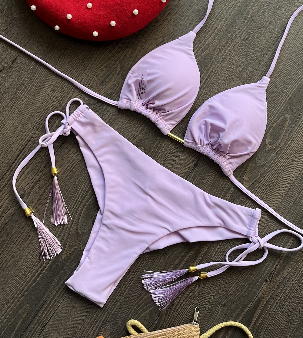 AliExpress RUOTONGSEPT 2025 New Sexy 13 Color Triangle Bathing Suit for Women Brazilian Bikinis Swimwear Push Up Swimsuit Beach Bikini Set, view 2