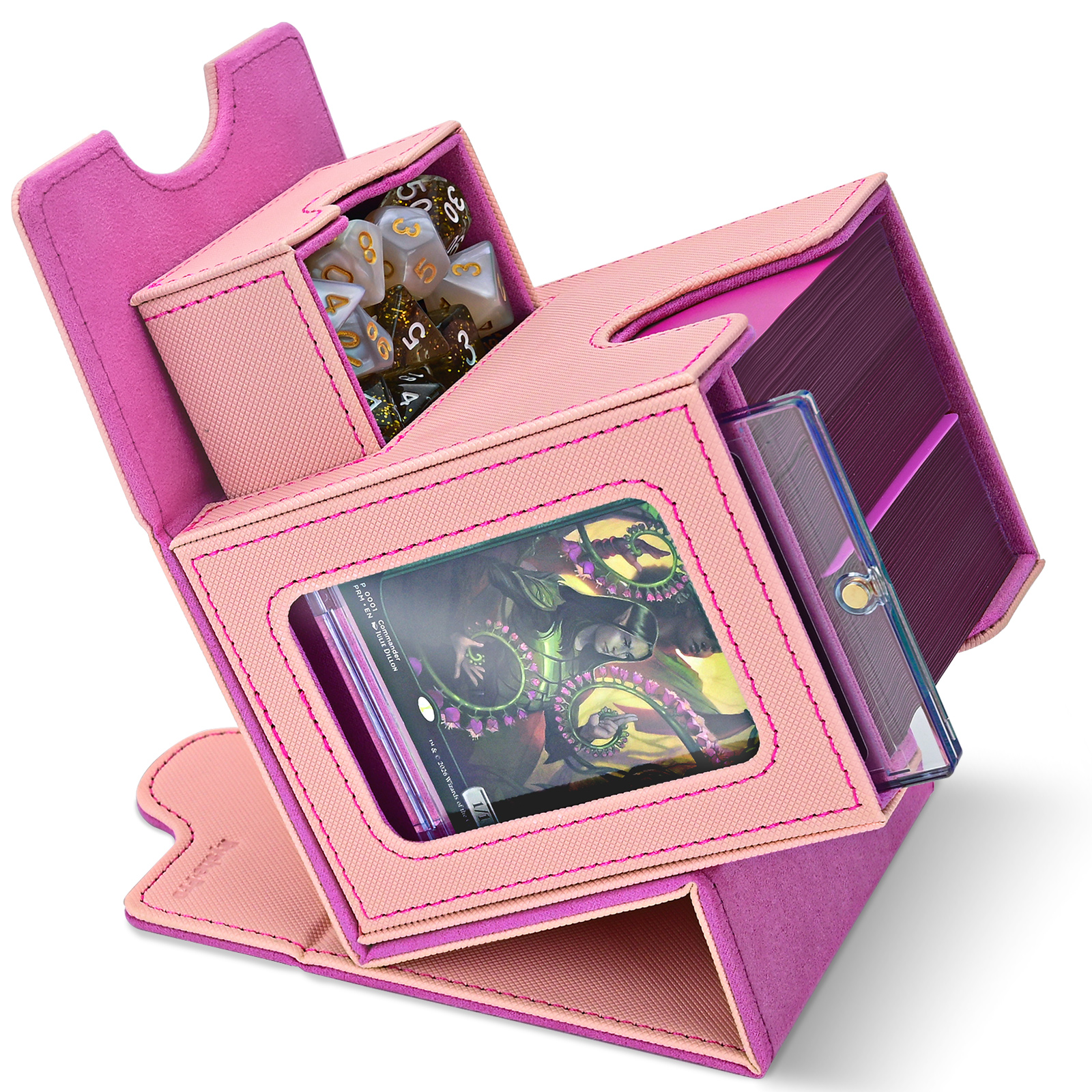 AliExpress Ryshepro Commander Deck Box with Display Window for MTG Fits 100+ Double-Sleeved Cards Magnetic Card Storage Box for TCG PTCG
