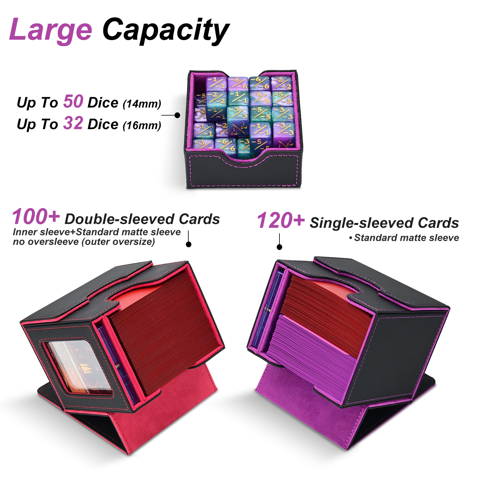 AliExpress Ryshepro Commander Deck Box with Display Window for MTG Fits 100+ Double-Sleeved Cards Magnetic Card Storage Box for TCG PTCG, view 2
