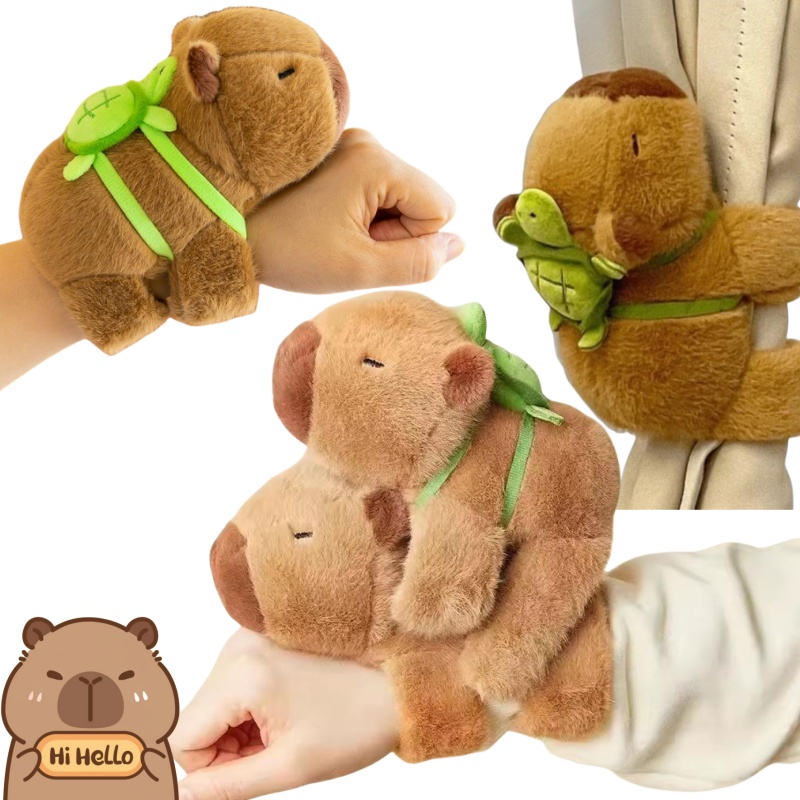 AliExpress Rytanda Capybara Clap Circle Toys Slap Snap Wrap Wristband Bracelet Capybara Plush Hand Ring Fun Pop Circles Kids  Gift