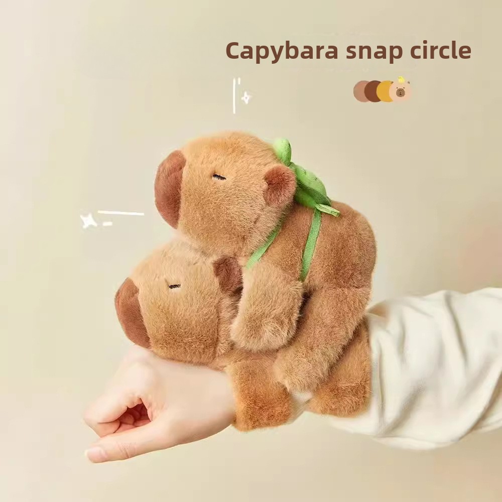 AliExpress Rytanda Capybara Clap Circle Toys Slap Snap Wrap Wristband Bracelet Capybara Plush Hand Ring Fun Pop Circles Kids Gift, view 4