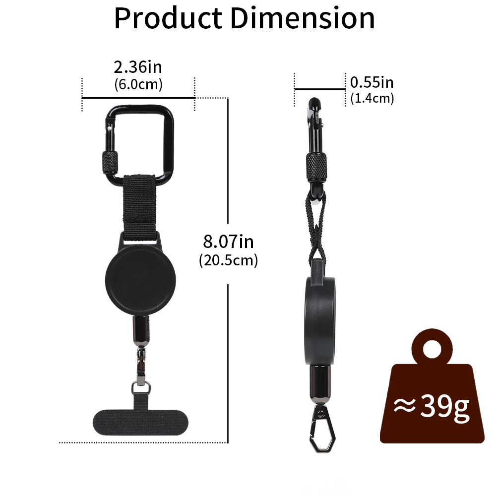 AliExpress Safety Lanyard Stra Retractable Anti-Theft Phone Holder Smartphonewith Carabiner Anti-Drop Harness for Hiking Cycling Climbing, view 2