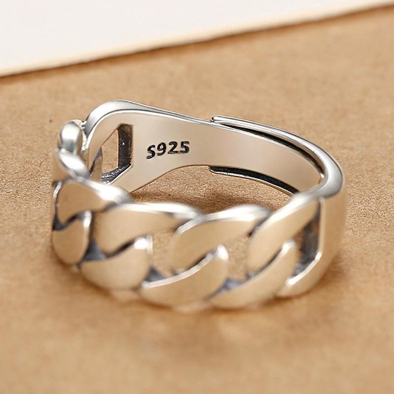 AliExpress Sam Panda 925 Silver Adjustable Open Chain Ring