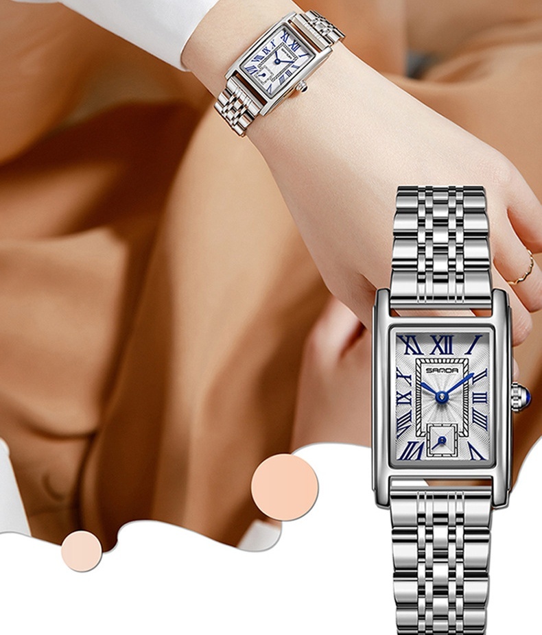 AliExpress SANDA 1116 Women's Rectangular Dial Quartz Watch, view 4